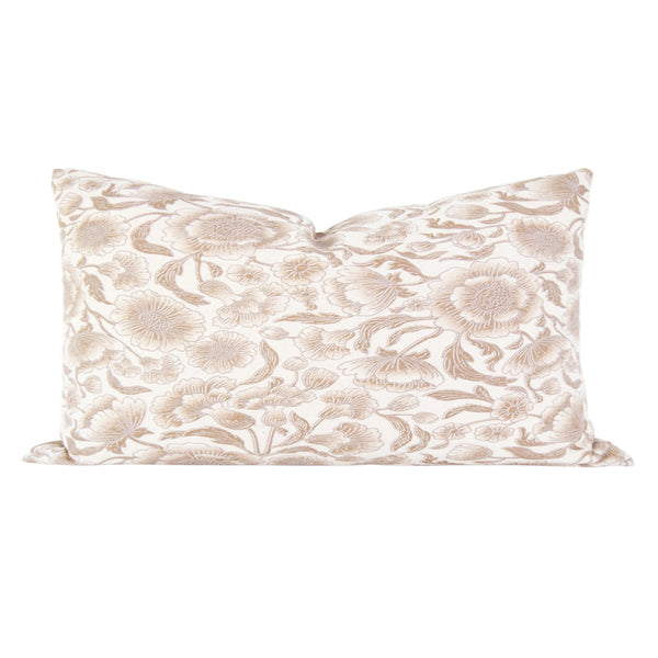 Beige Floral Pillow Cover, Fall Pillow Cover 18x18, Modern Floral
