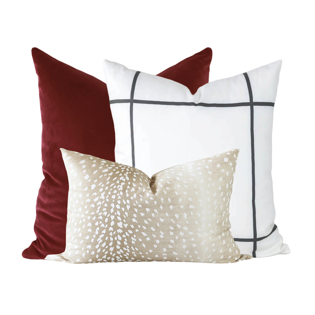 Black Window Pane Pillow Cover