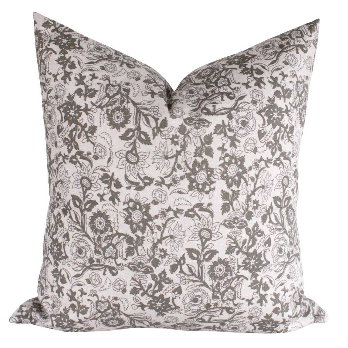 Olive Floral Pillow Cover