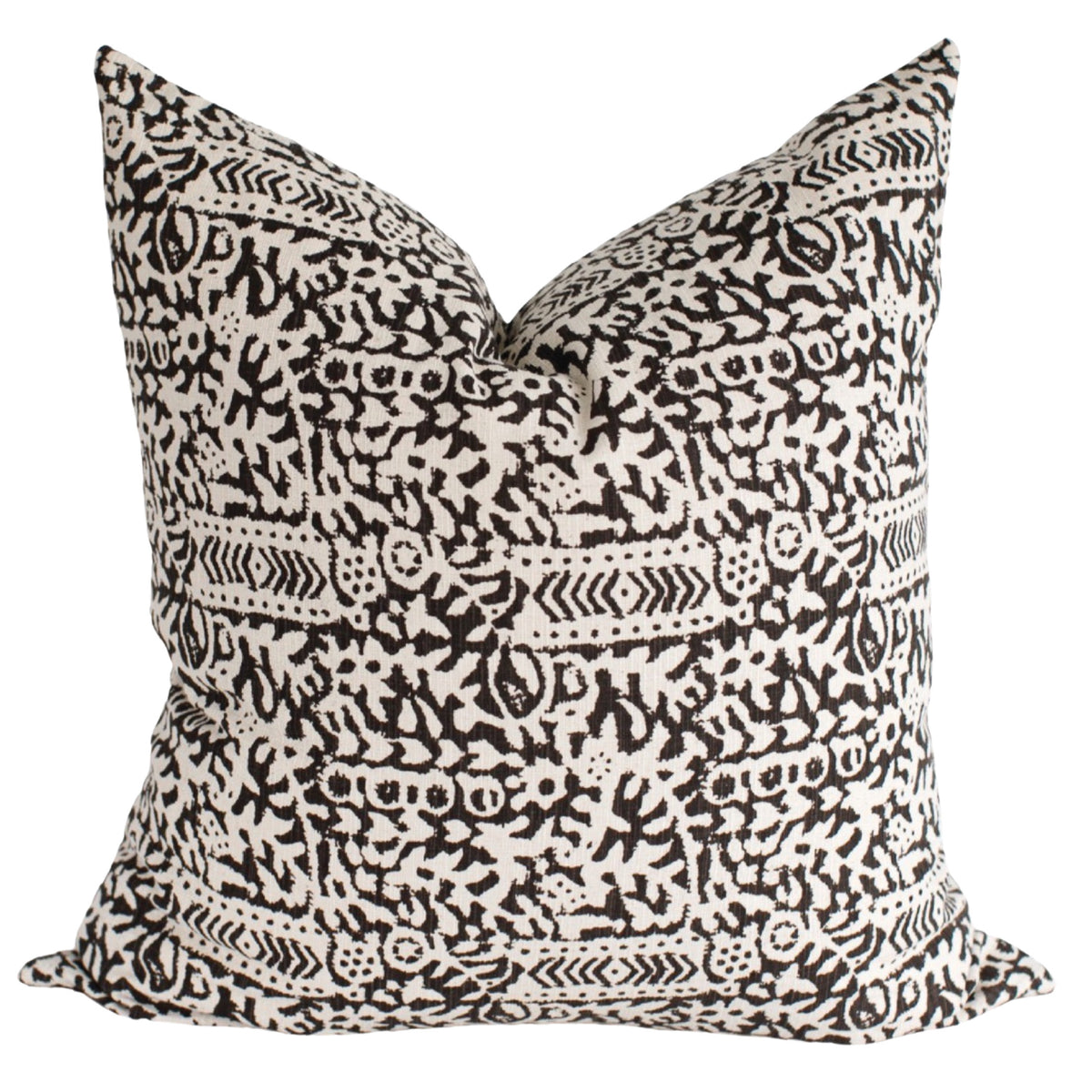 Black Block Print Pillow Cover