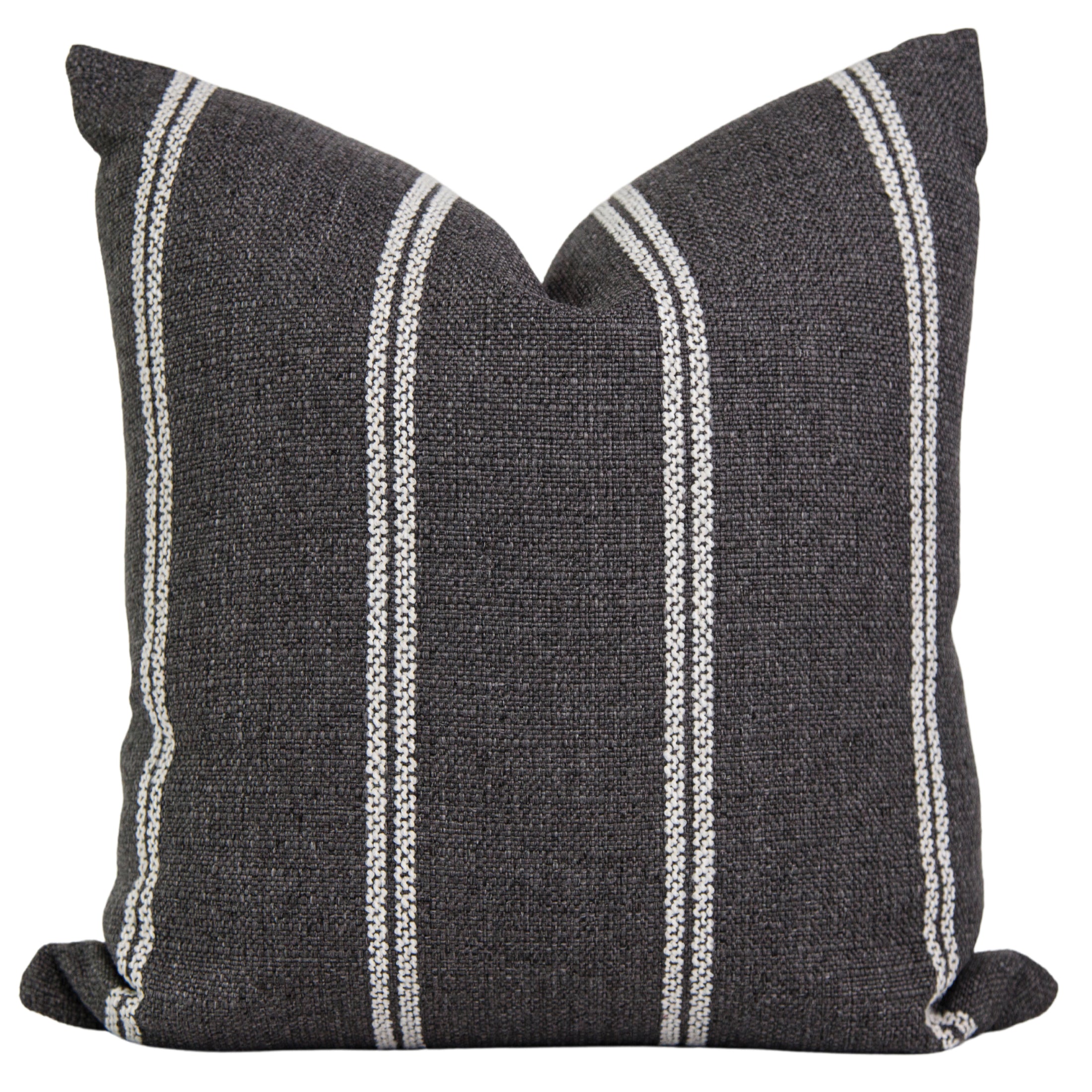 Charcoal Grey Throw CoverS Grey Pinstripe Pillow Cover Dark Grey Throws Grey Stripe Pillows Masculine Couch Pillows Luxury Home Decor Laurel and Blush