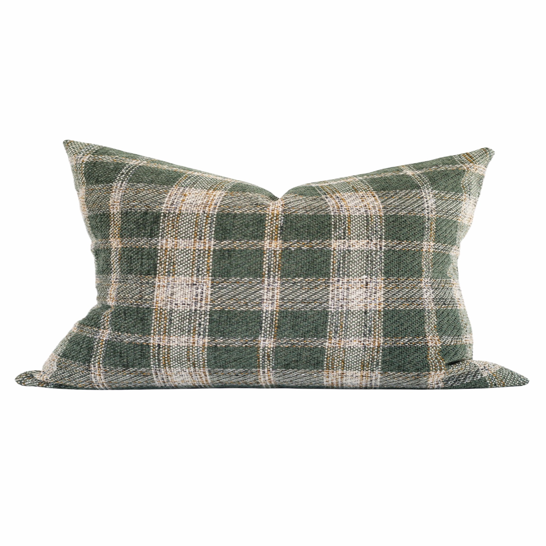 Green Plaid Pillow Cover, Fall Pillows, Baylor Pillow Cover