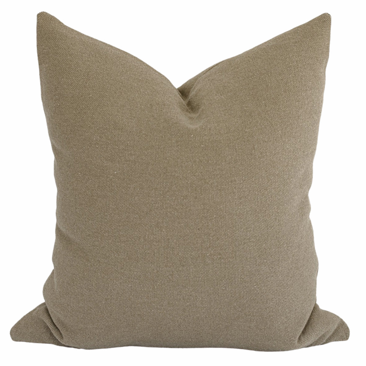 A solid muted brown cotton pillow cover.