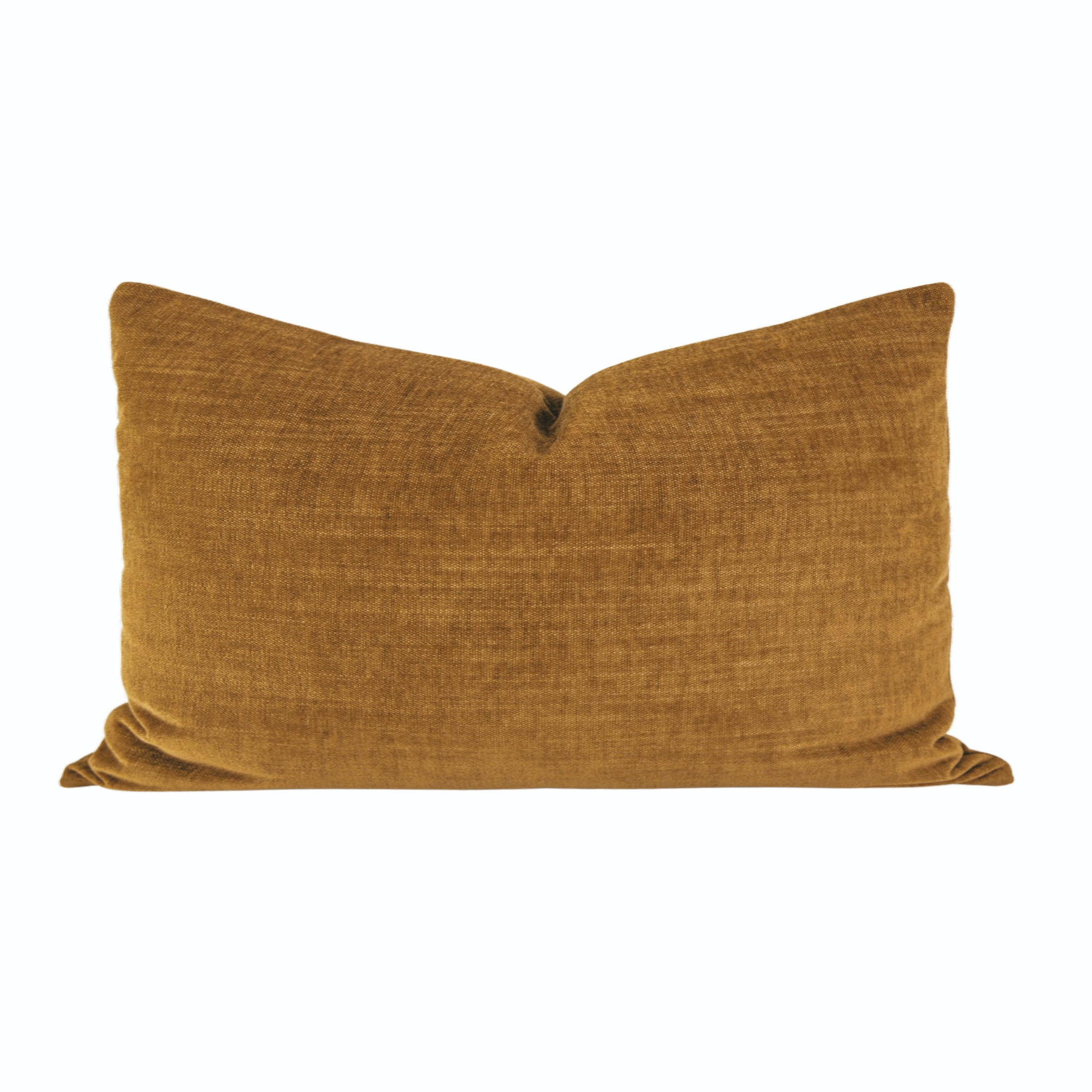 Long Lumbar Pillow // Rust Velvet Pillow Cover // Copper Velvet