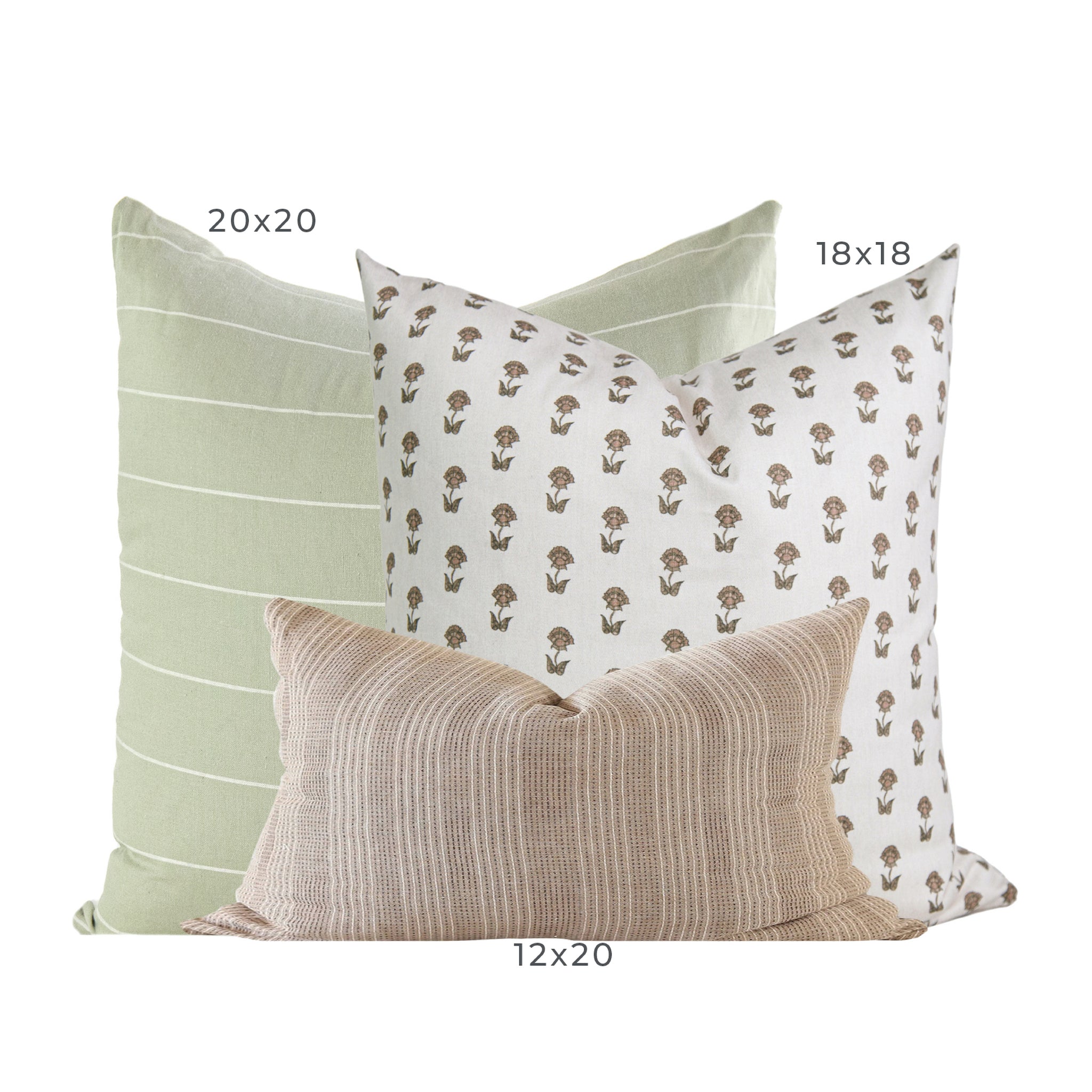 Green Pillow Combination Set, Beige Stripe Pillow, Block Print Throw Pillow  Cover, Pillow Combo Set, Designer Pillow Cover, Modern Farmhouse - Laurel  and Blush