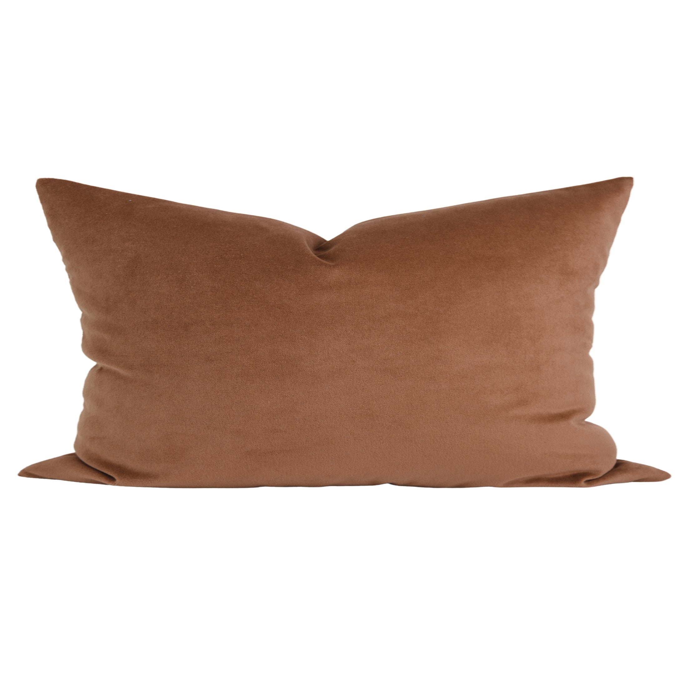 Long Lumbar Pillow // Rust Velvet Pillow Cover // Copper Velvet