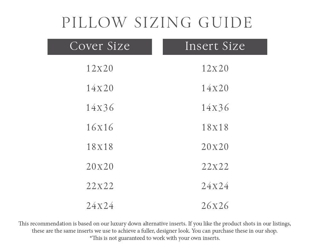 Pillow Sizing Guide