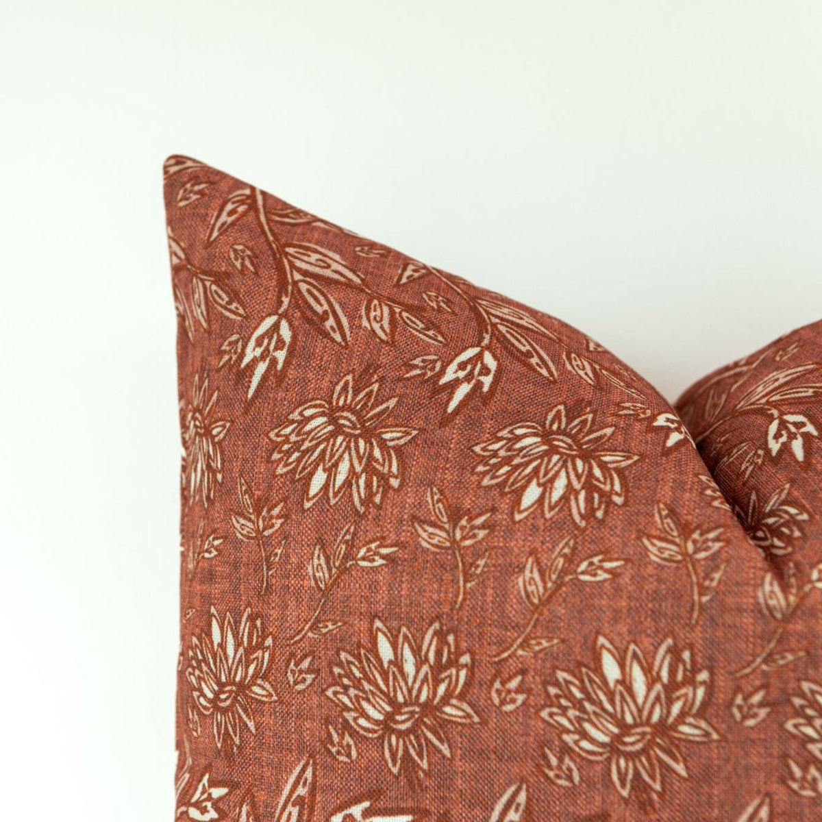 Terracotta Floral Pillow Cover