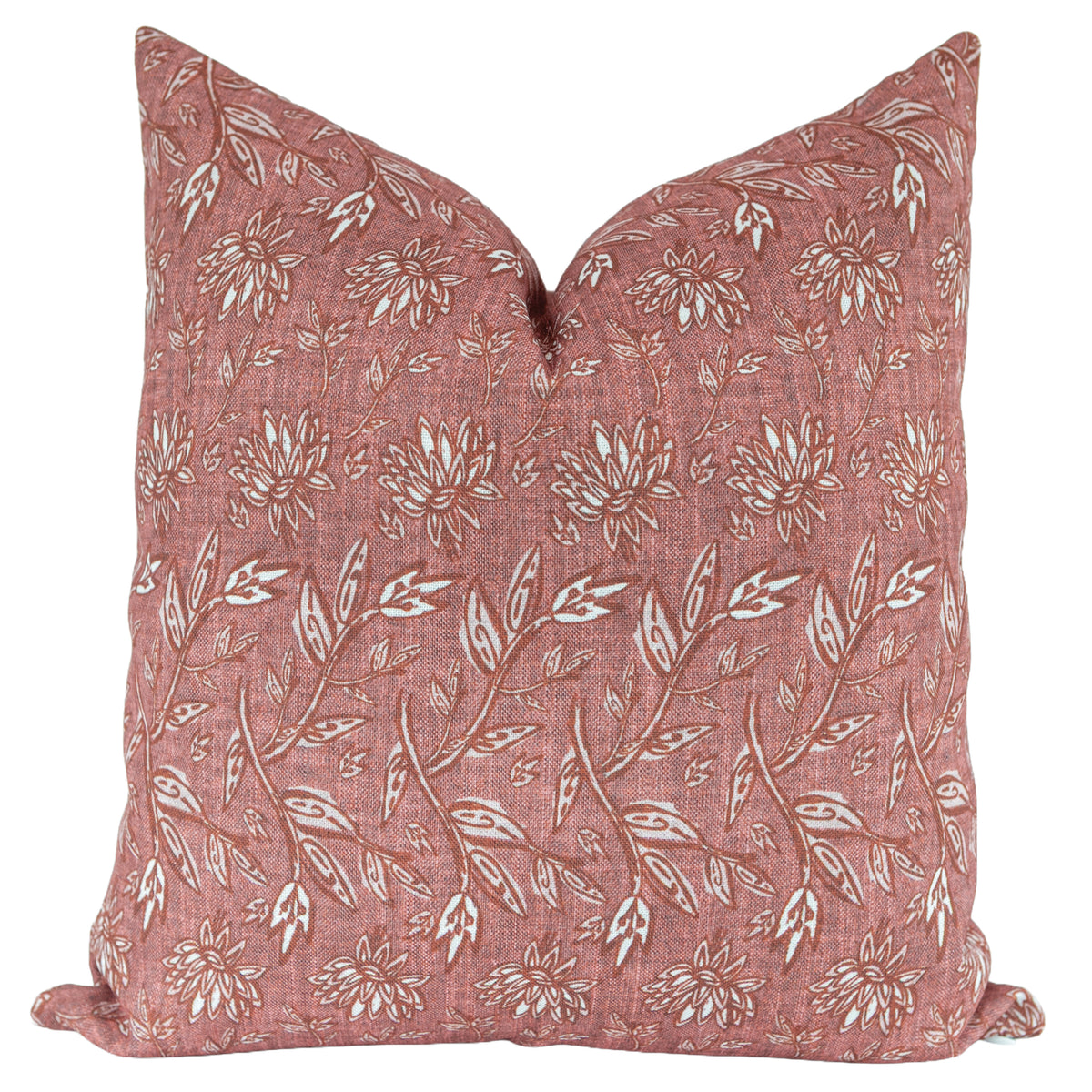 Terracotta Floral Pillow Cover