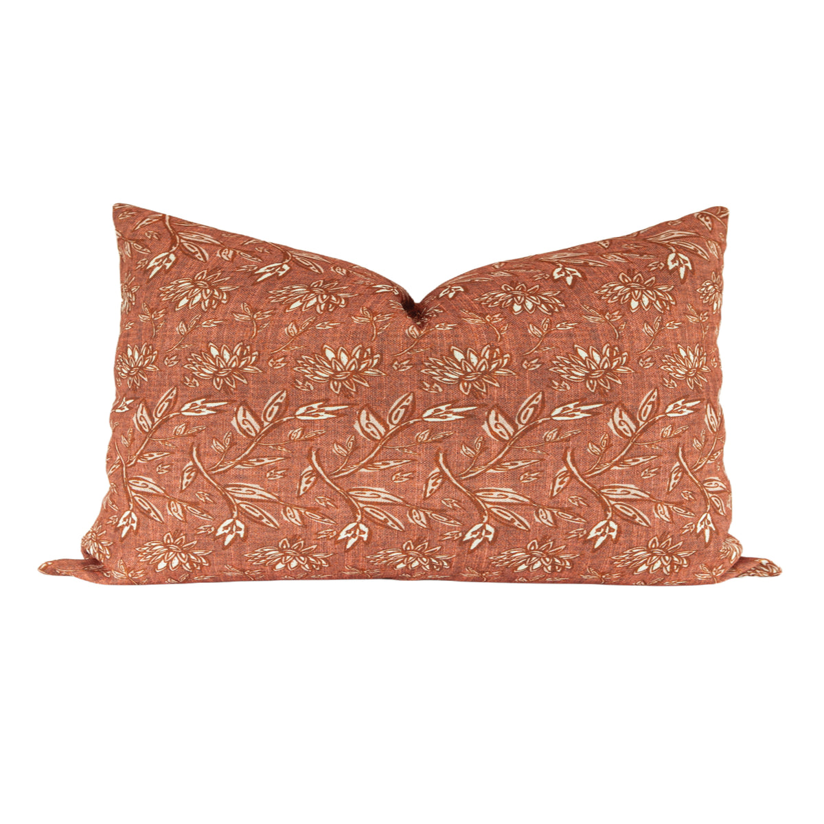 Terracotta Floral Pillow Cover
