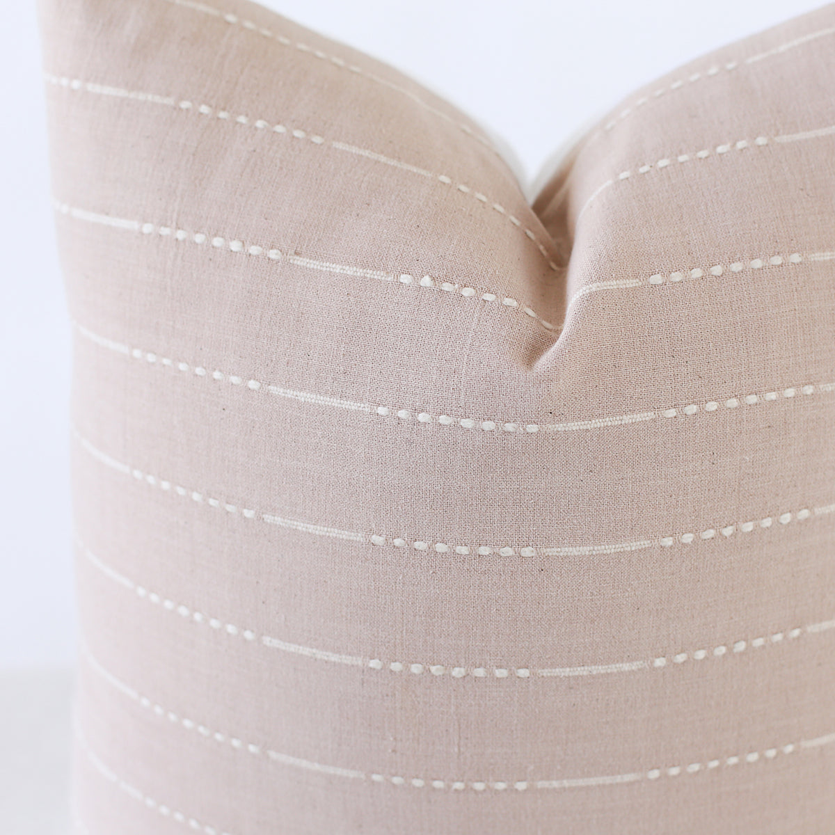 Blush Stripe Linen Throw Pillow Cover