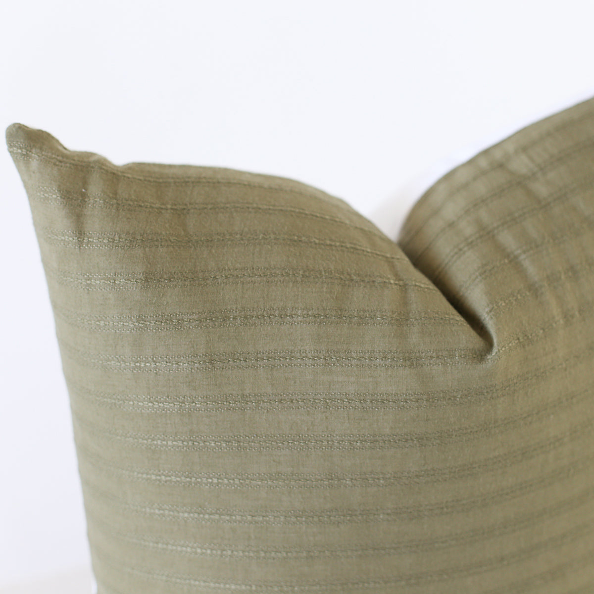 Green Farmhouse Stripe Pillow