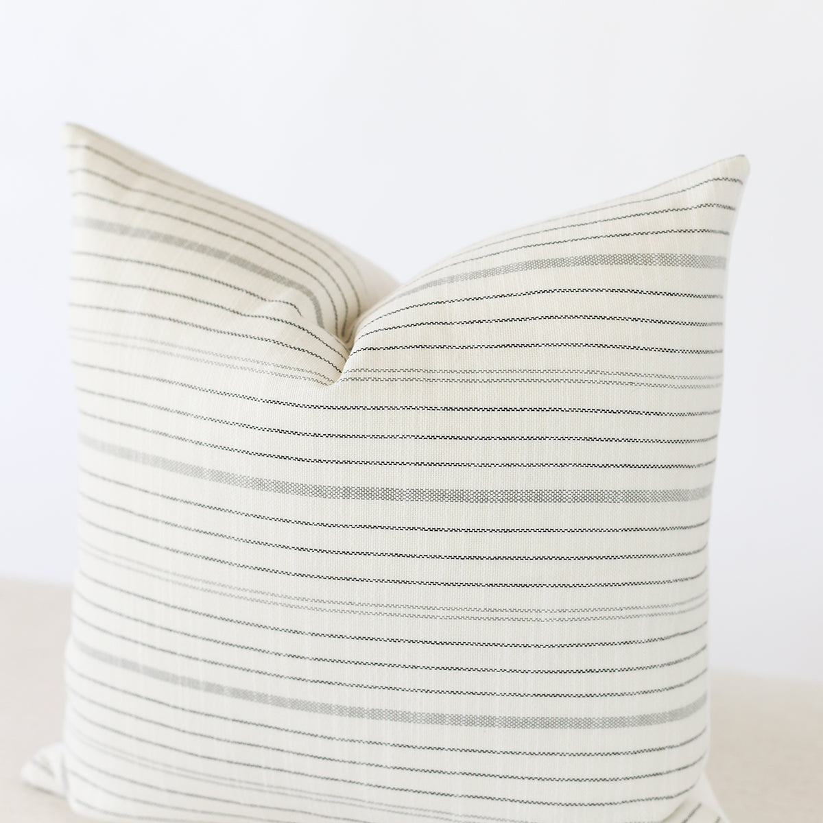 Modern Farmhouse Pillow Cover, Neutral Striped Pillow, Cream Throw