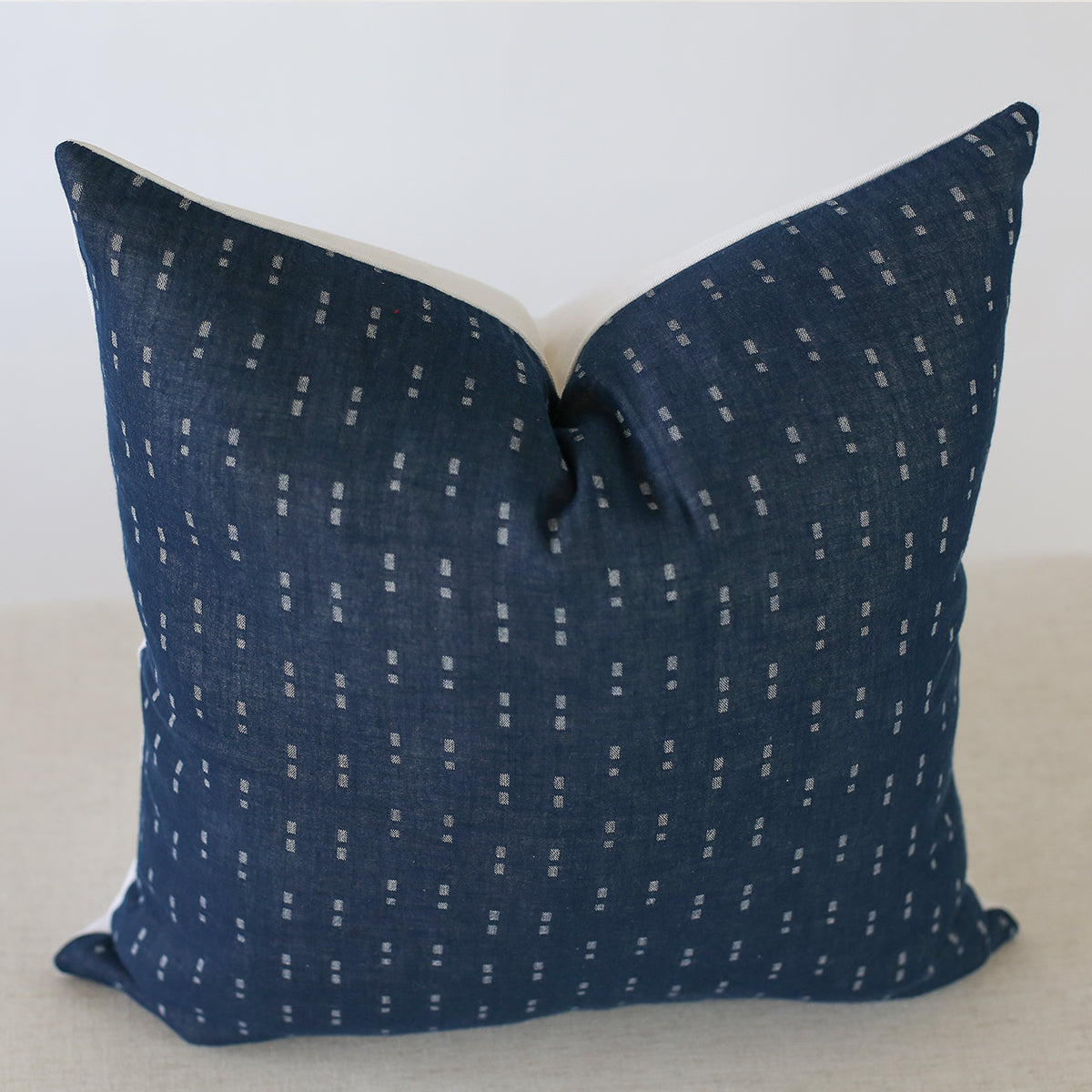 blue and white bohemian pillow cover