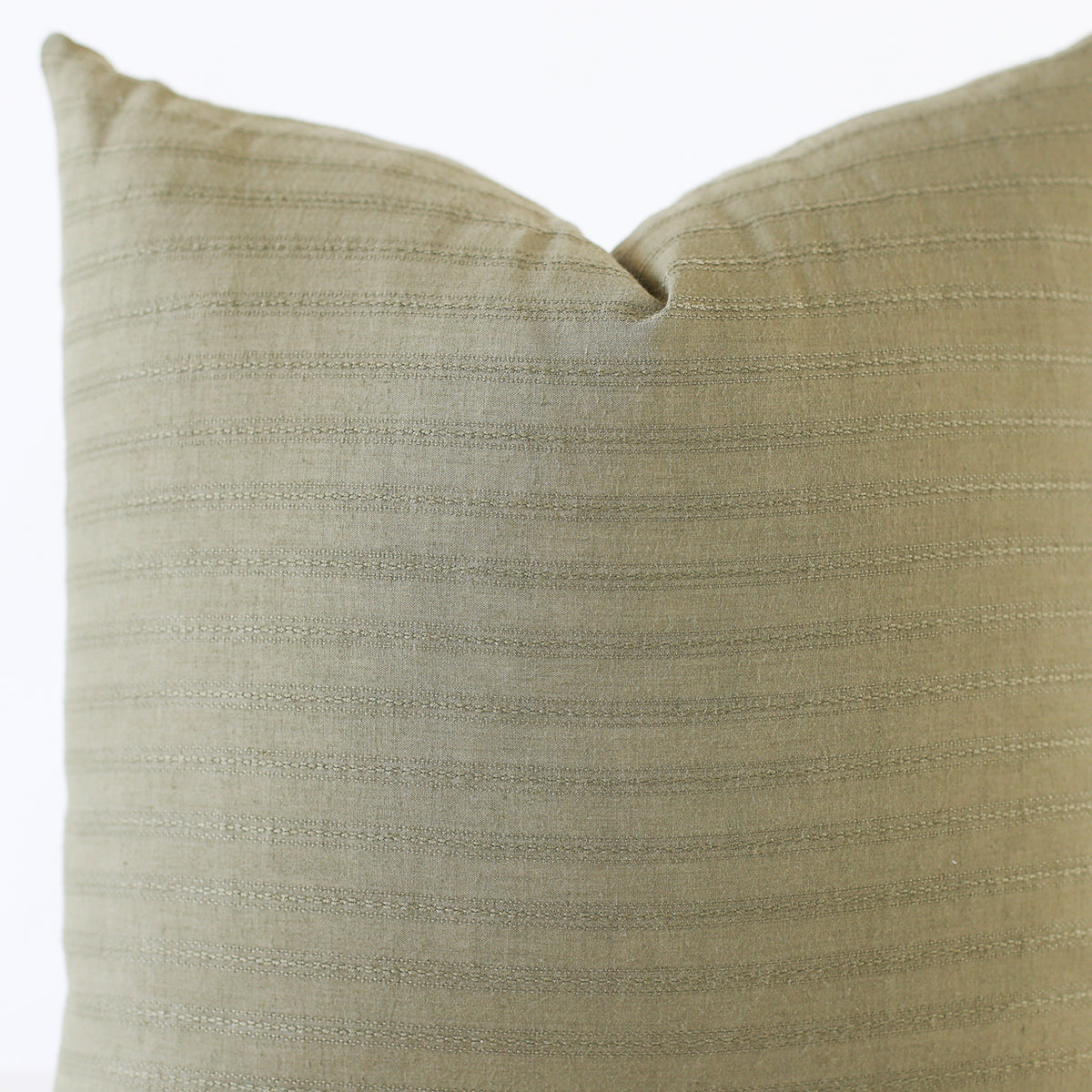 Green Farmhouse Stripe Pillow