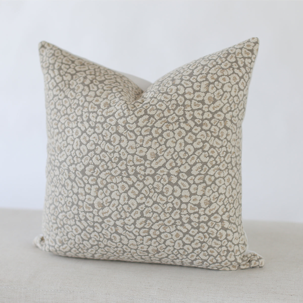 Grey and Cream Cheetah Print Pillow Cover