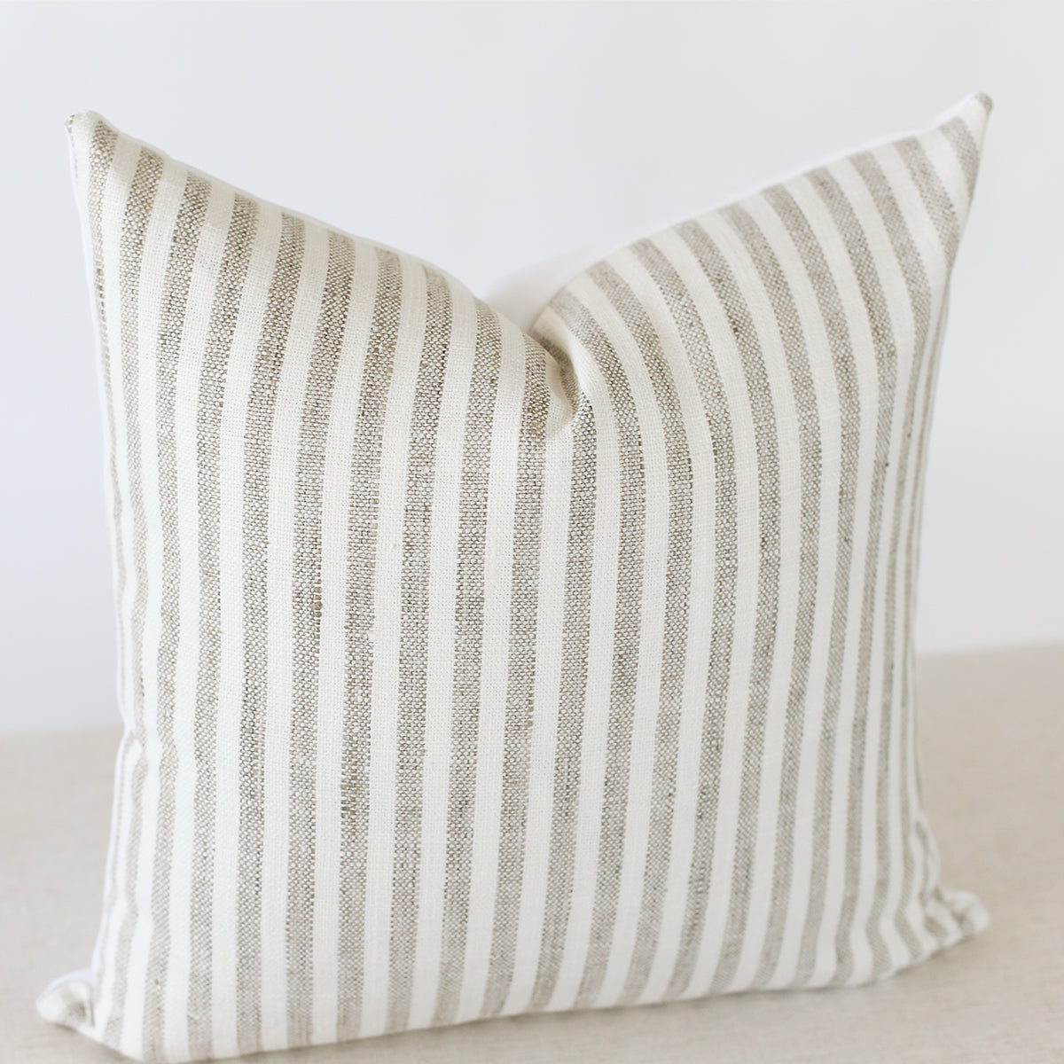 Modern Farmhouse Beige and Cream Stripe Pillow Cover