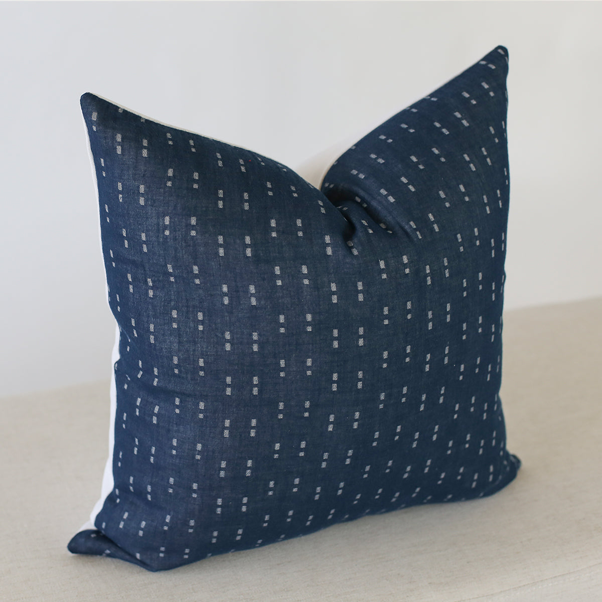 blue and white bohemian pillow cover