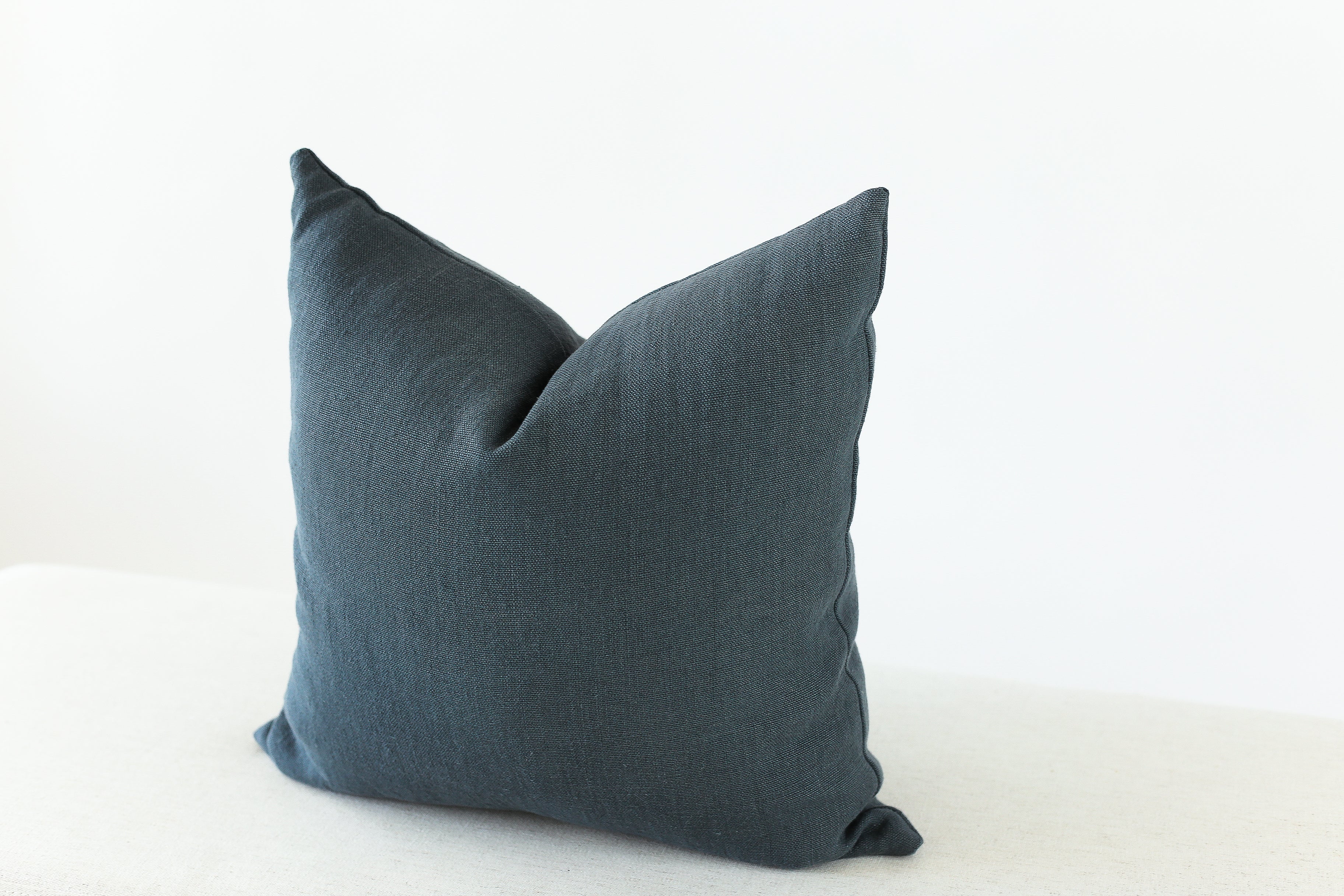 Raw Edge Navy Blue Throw Pillow Cover – Hallstrom Home