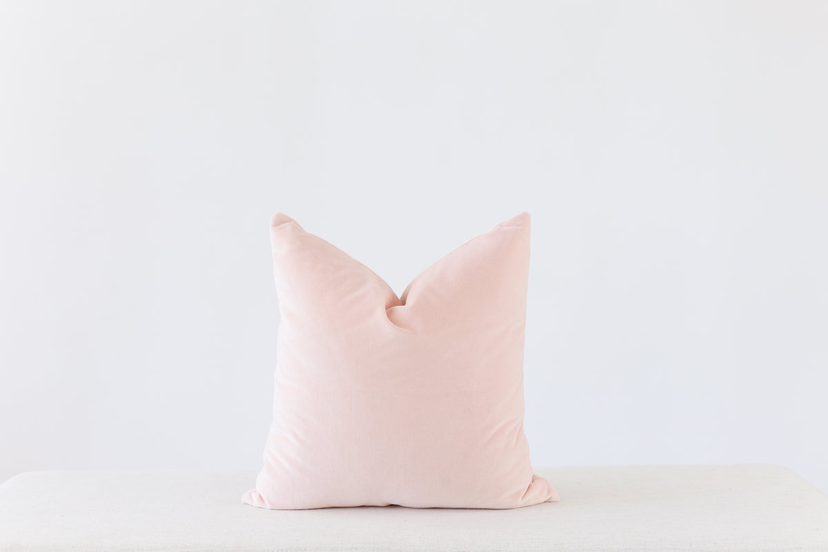 blush velvet pillow cover 