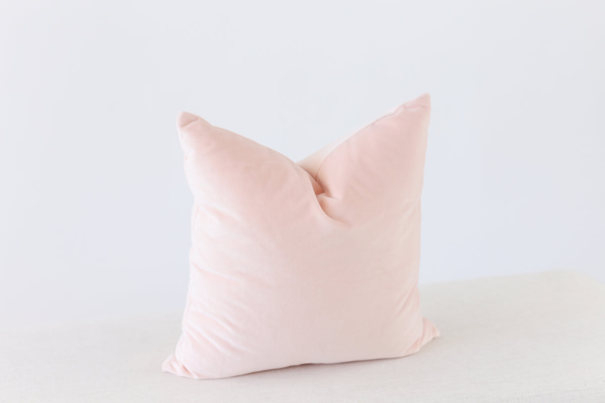 blush velvet pillow cover 