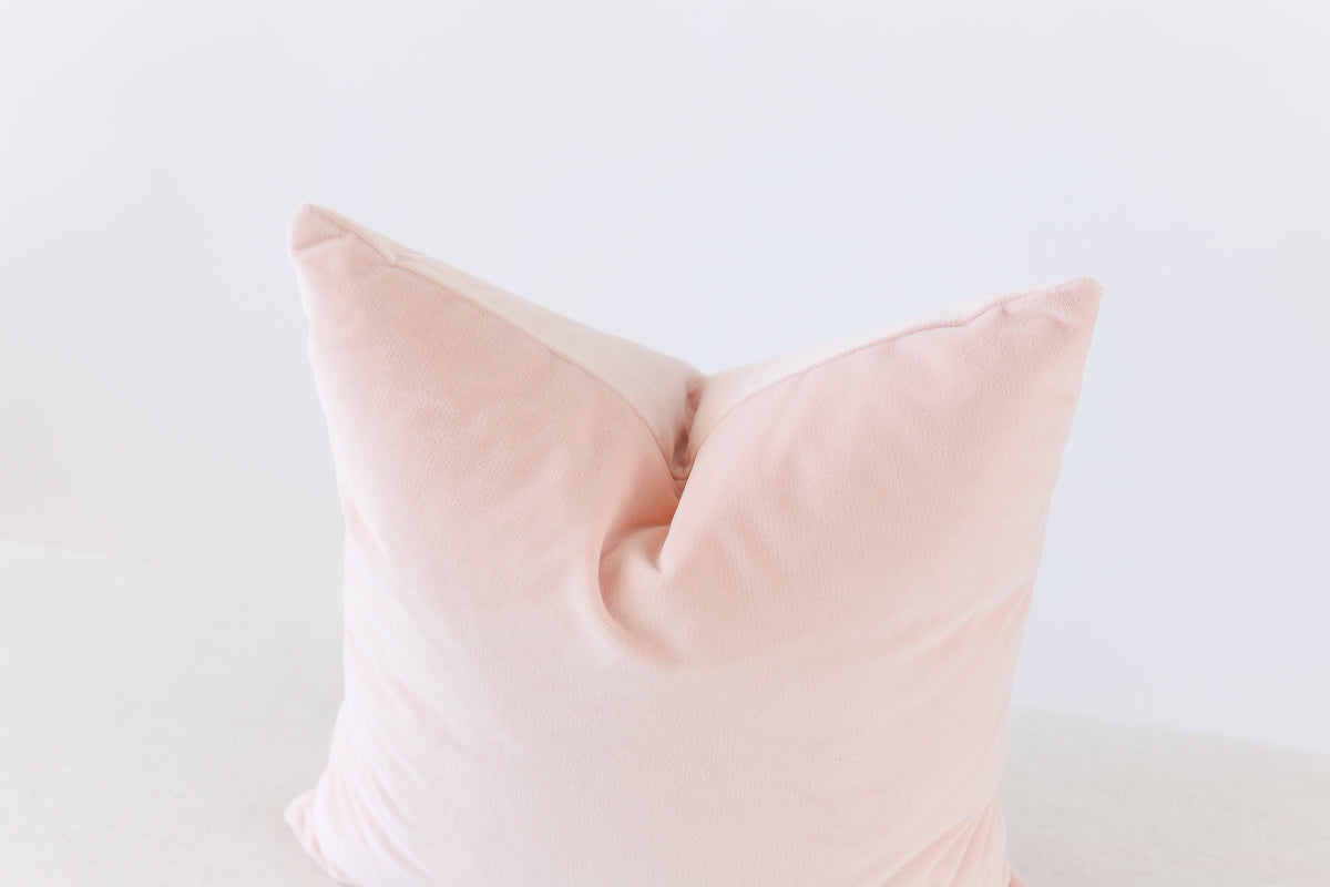 blush velvet pillow cover 