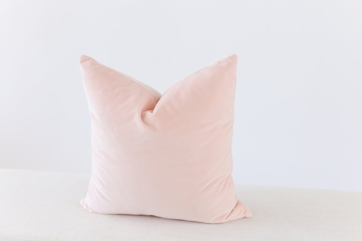 blush velvet pillow cover 