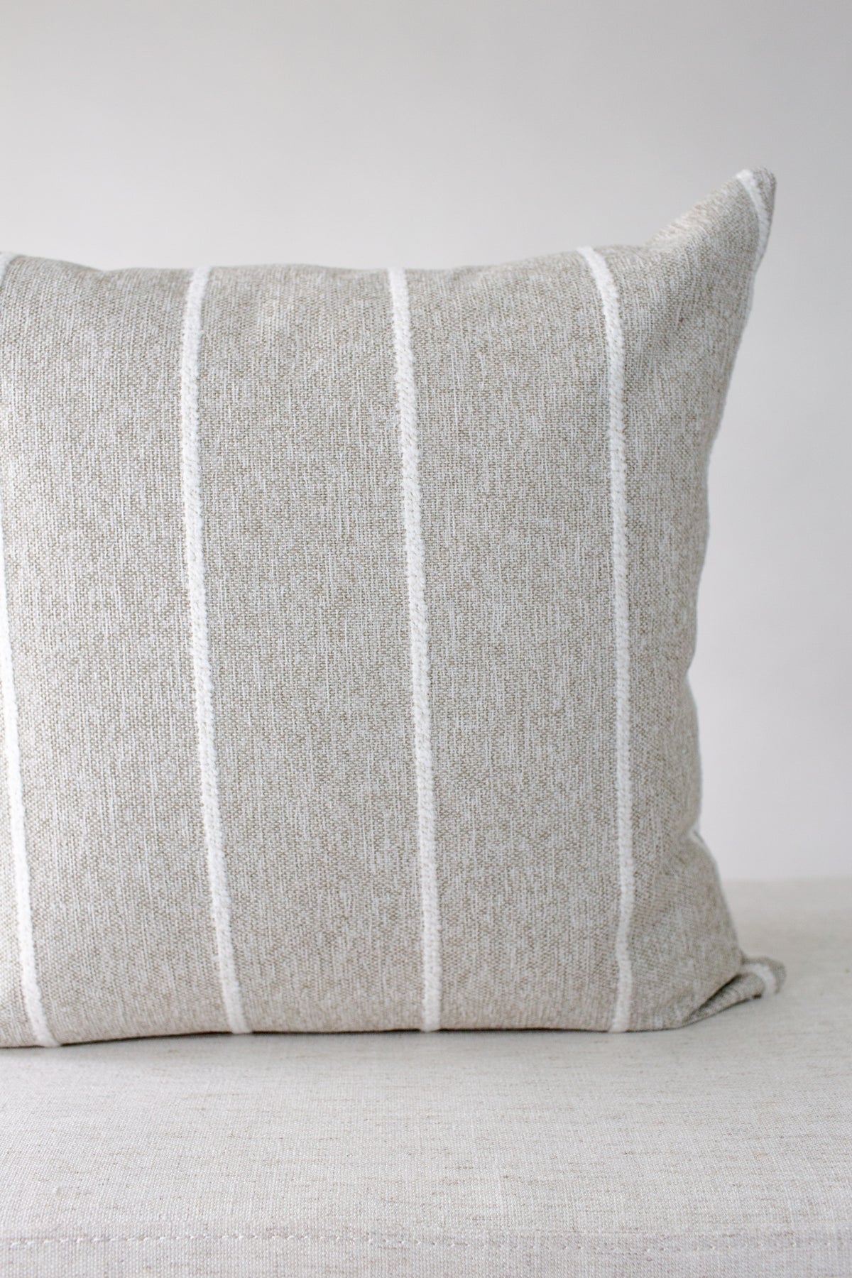Textured Grey and White Stripe Pillow Cover