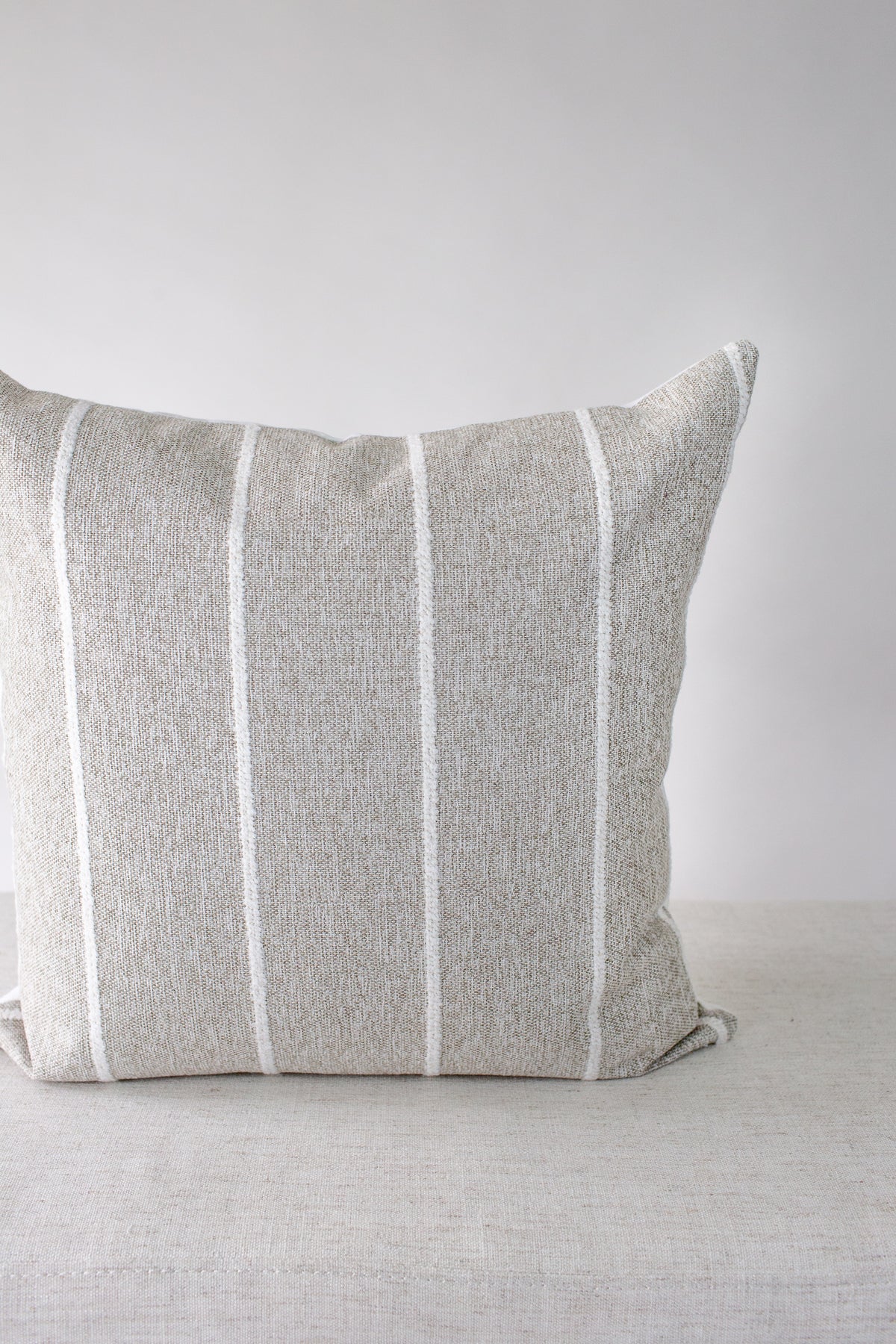 Textured Grey and White Stripe Pillow Cover