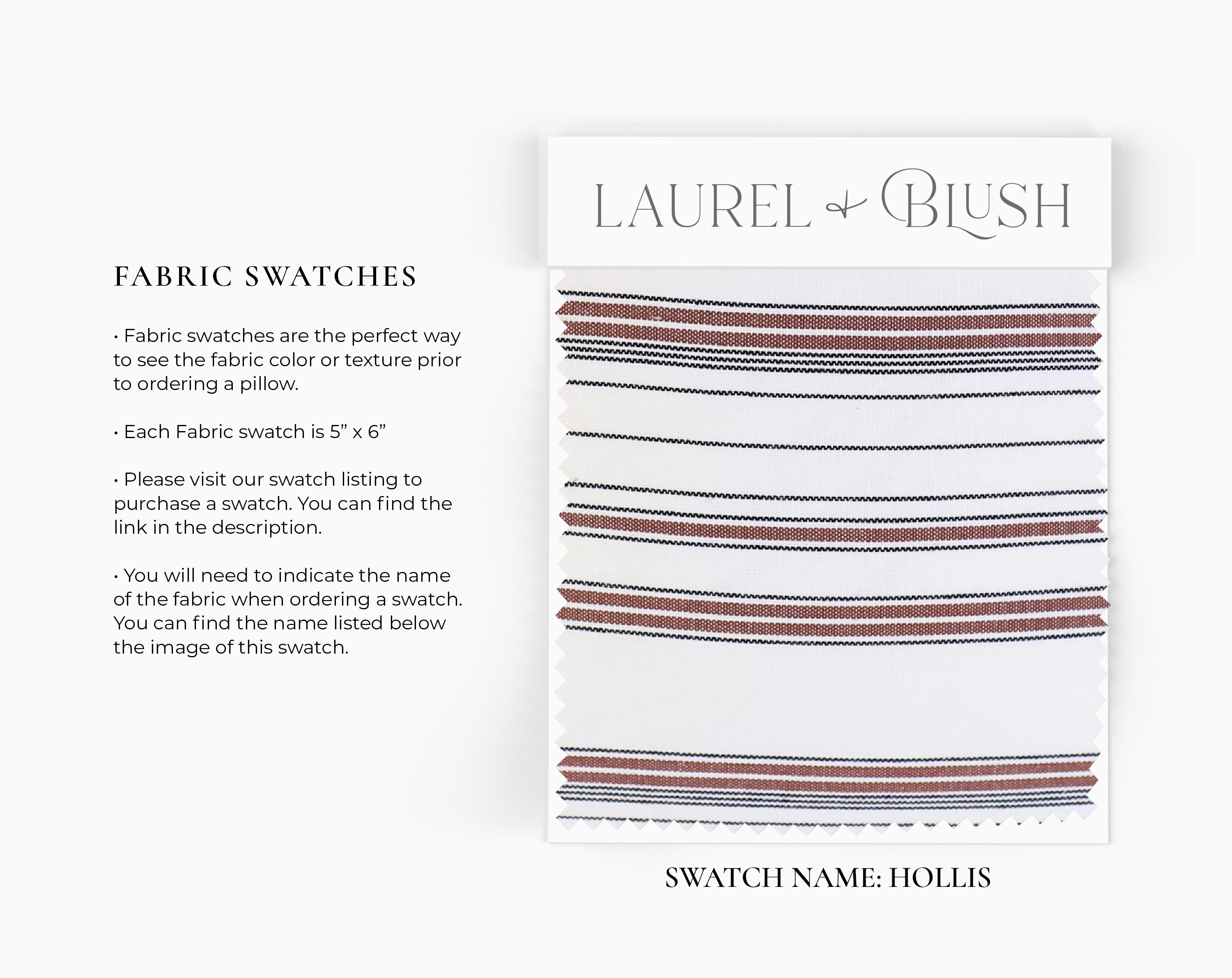 Hollis Rust Striped Throw Pillow Cover | Cream Woven