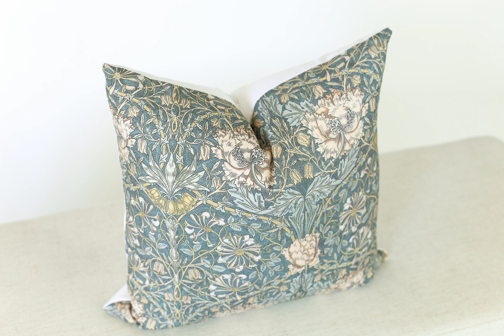 Blue Green Pillow Covers Floral Throw Pillows Designer Pillows Laurel and Blush