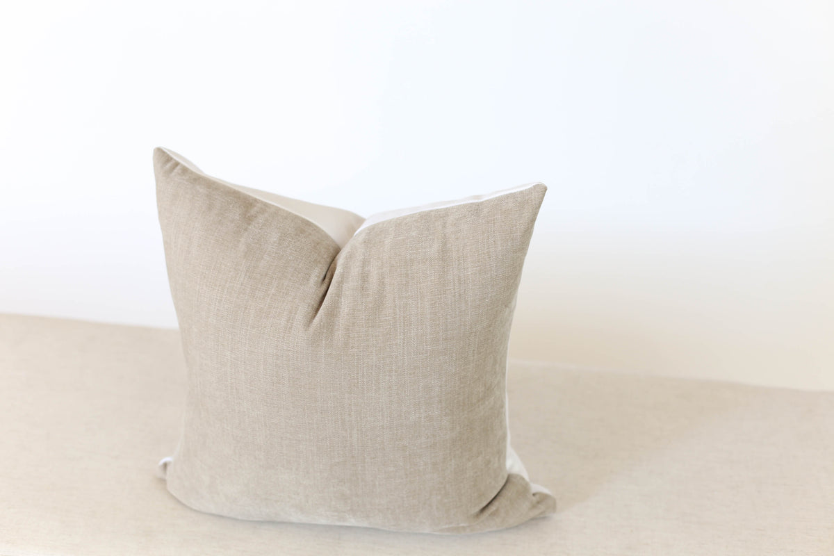 Taupe Velvet Pillow Cover