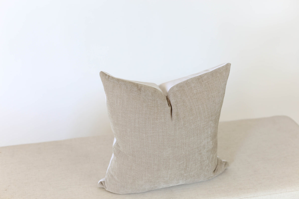 Taupe Velvet Pillow Cover