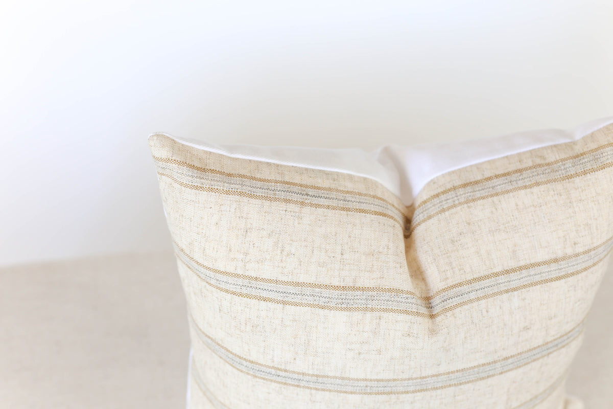 Modern Farmhouse Beige and Grey Stripe Pillow Covers