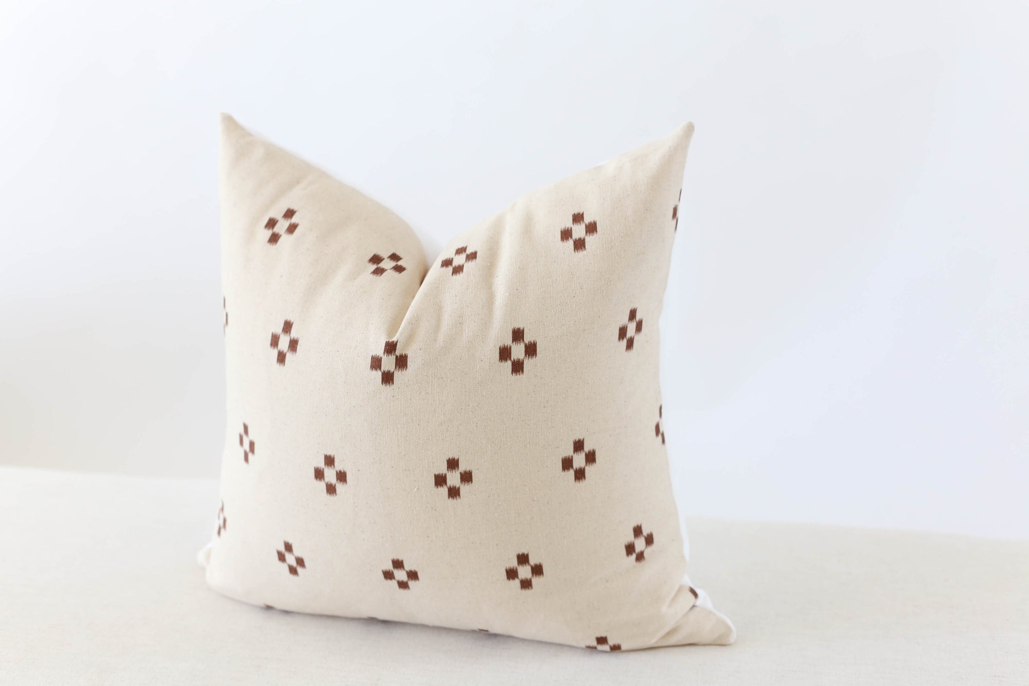 Boho Brown and Cream Pillow Cover
