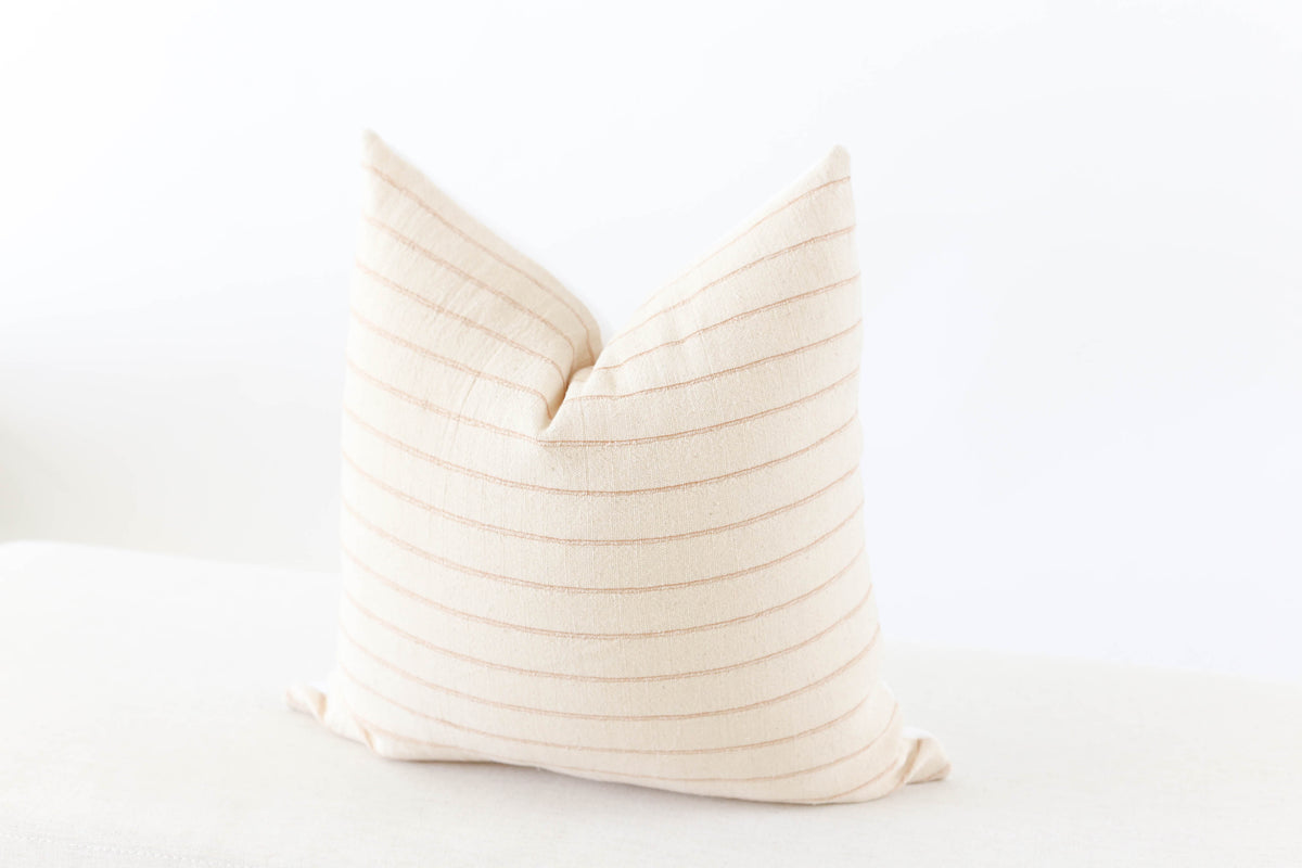 Modern Farmhouse Cream Striped Pillow Cover