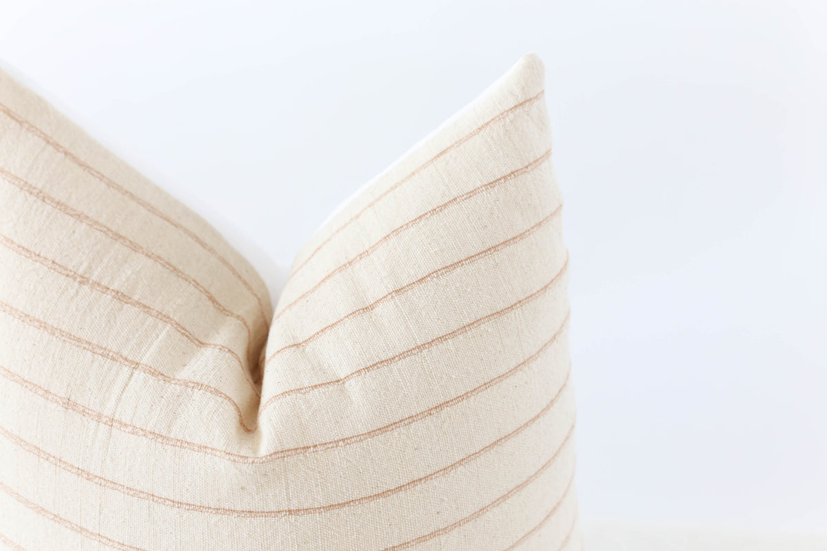 Modern Farmhouse Cream Striped Pillow Cover