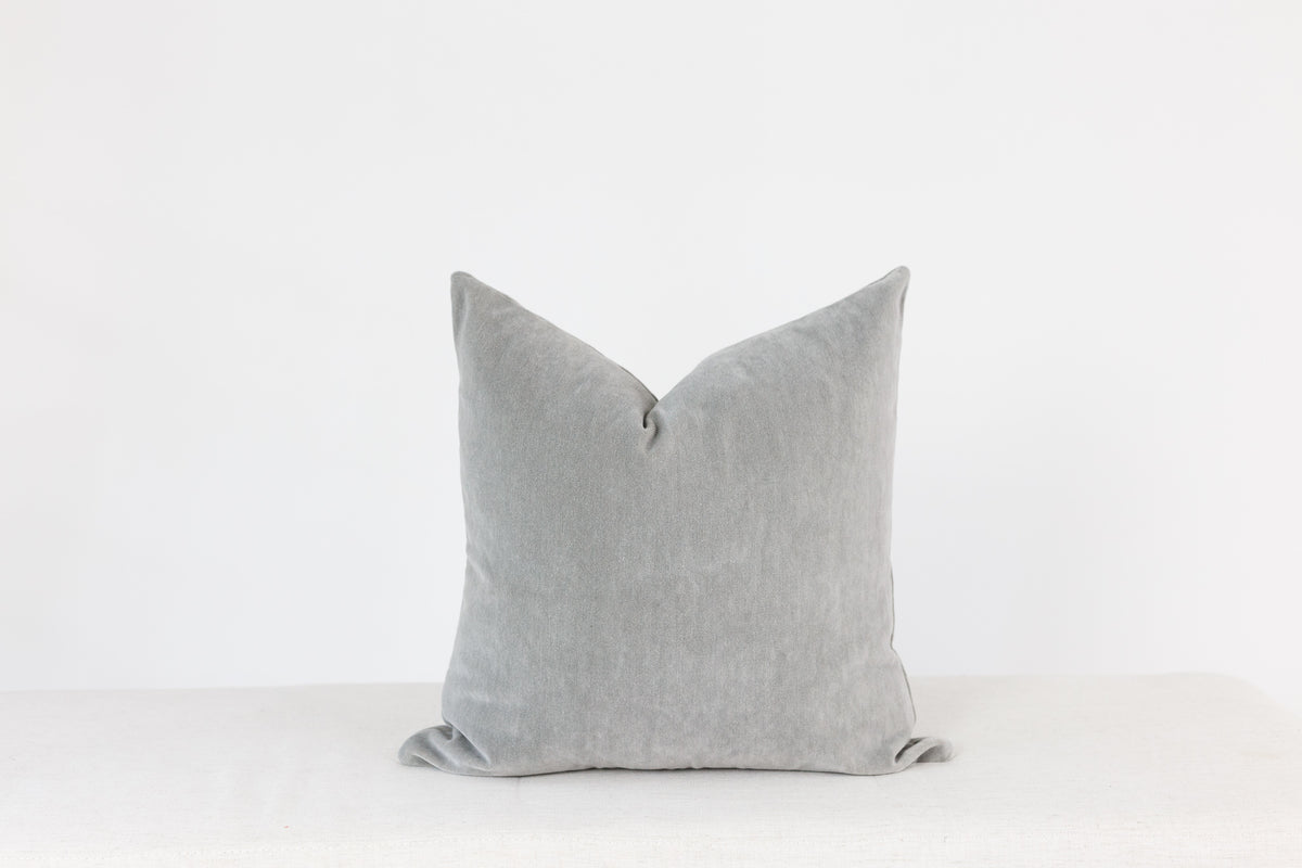 Grey Velvet Pillow Cover