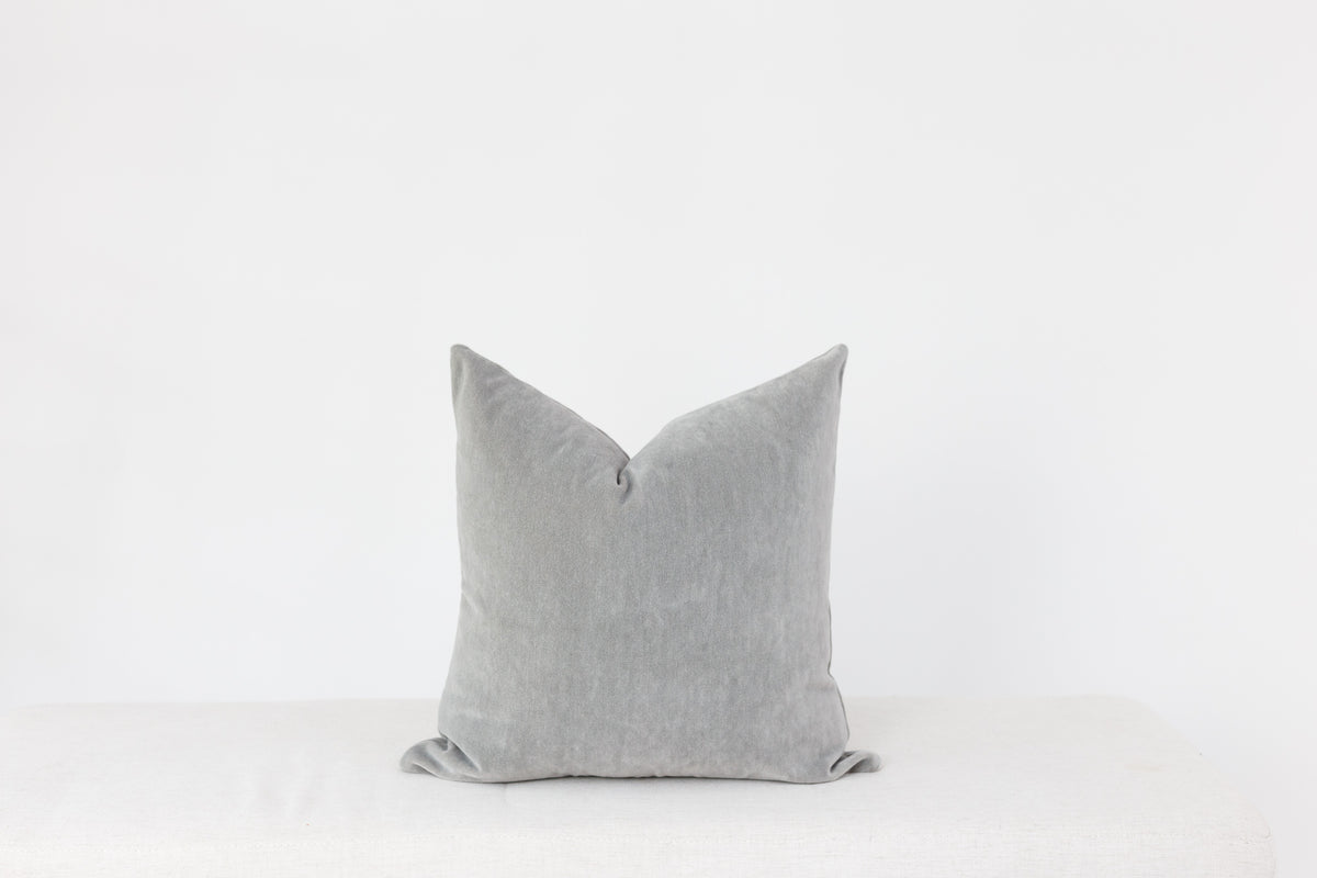 Grey Velvet Pillow Cover