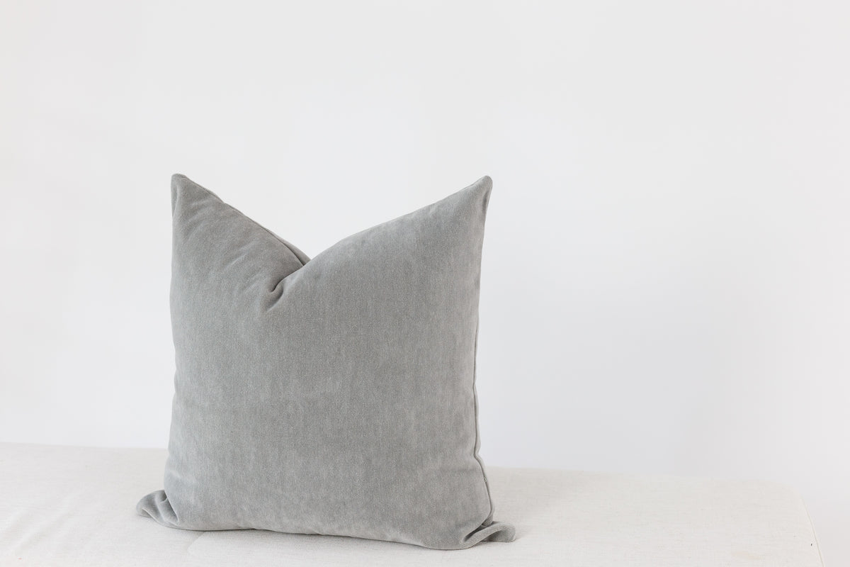 Grey Velvet Pillow Cover