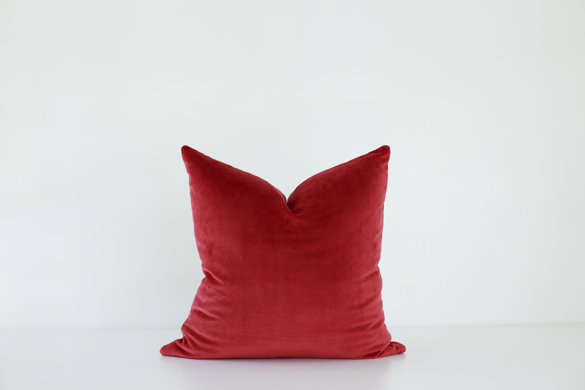 Cranberry Velvet Pillow Cover