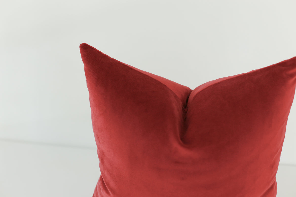 Cranberry Velvet Pillow Cover