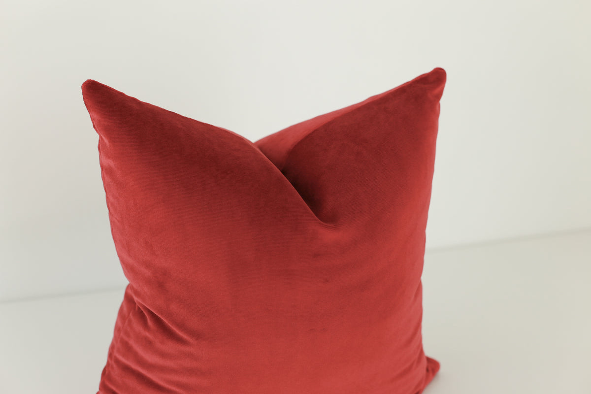 Cranberry Velvet Pillow Cover
