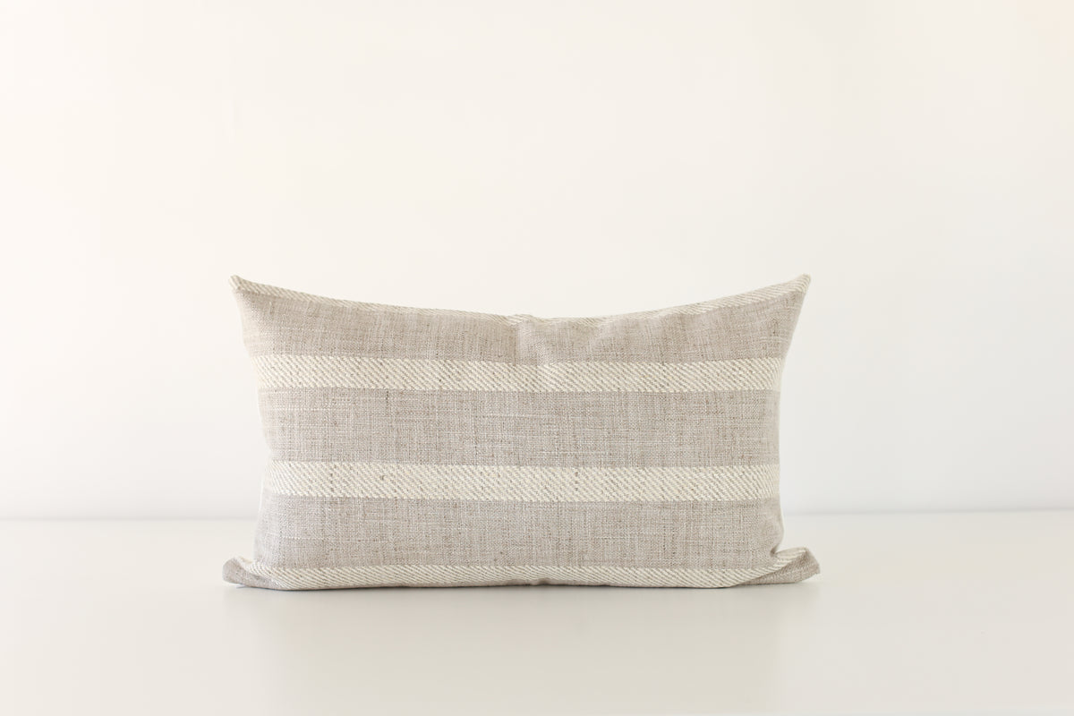 Grey Stripe Lumbar Pillow Covers