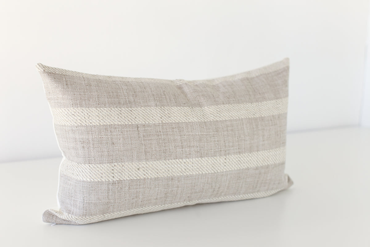 Grey Stripe Lumbar Pillow Covers