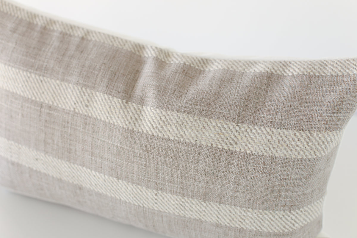 Grey Stripe Lumbar Pillow Covers