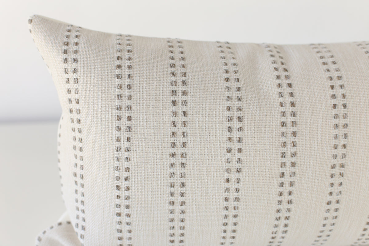 Tatum Grey Vertical Stripe Pillow Cover