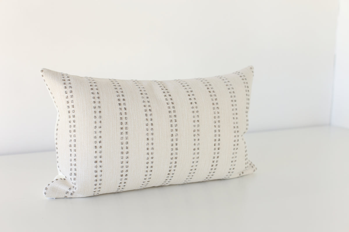 Tatum Grey Vertical Stripe Pillow Cover