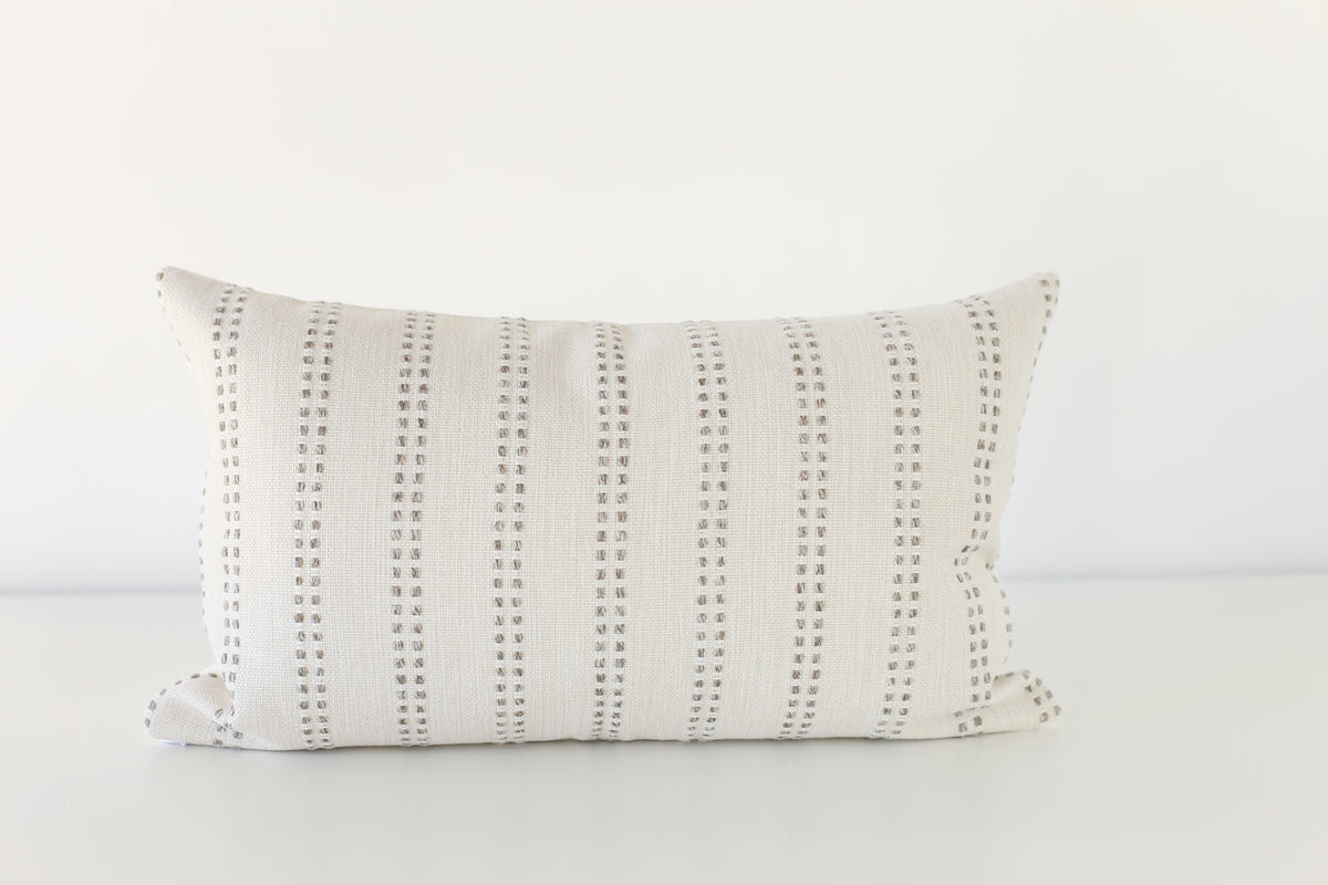 Tatum Grey Vertical Stripe Pillow Cover