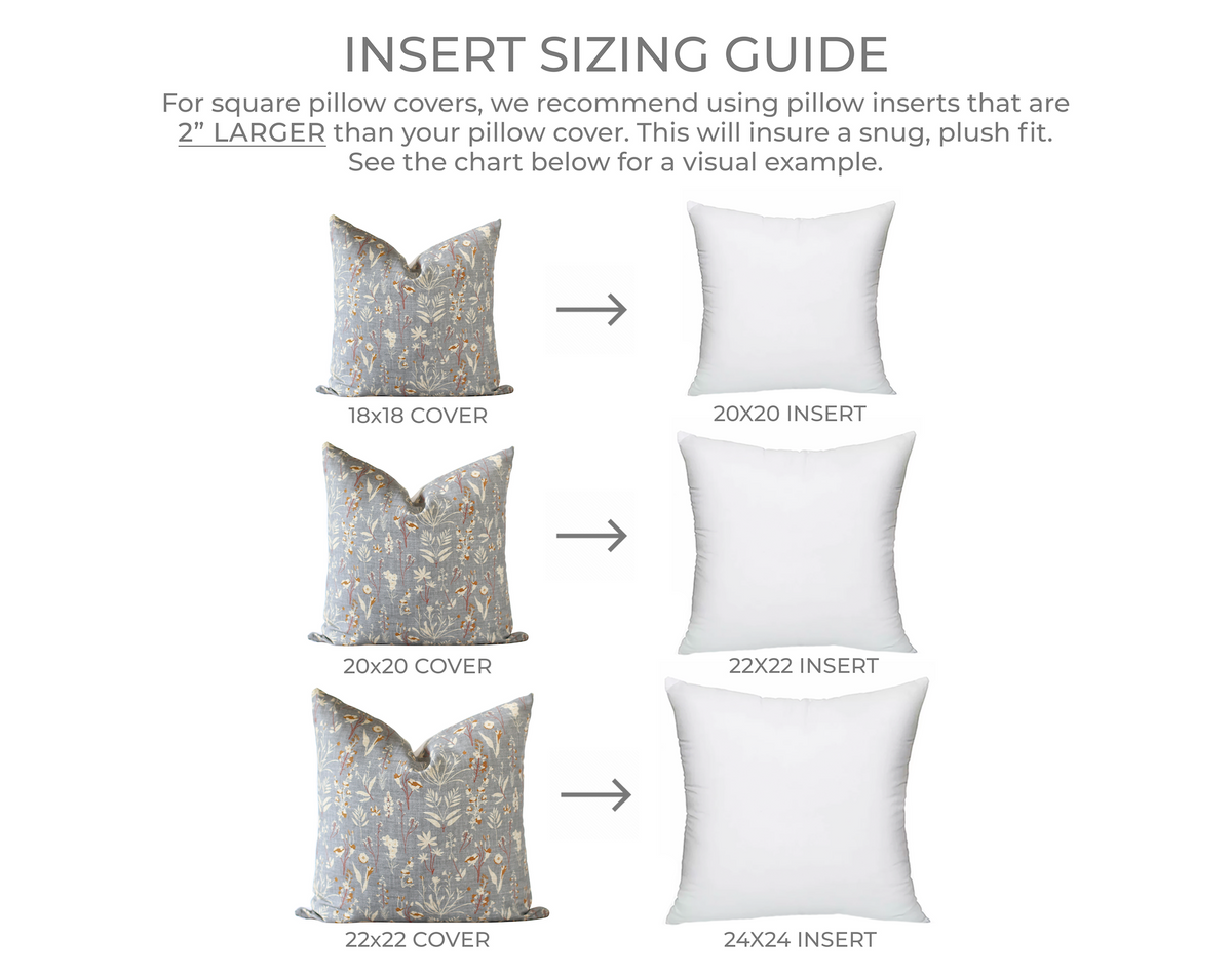 pillow insert sizing guides